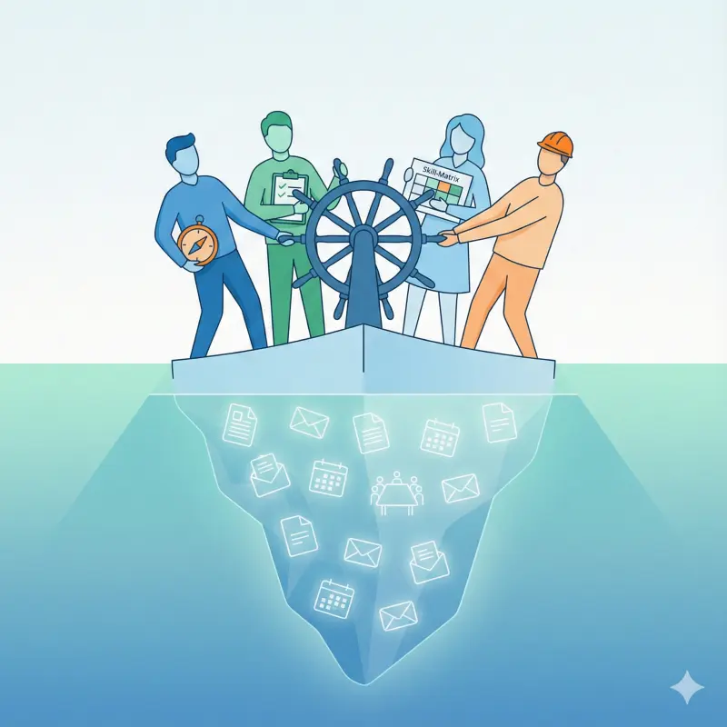 Gemeinsam den KI-Eisberg bewältigen: Geschäftsleitung, Führungskräfte, HR und BR arbeiten zusammen an der Zukunftsfähigkeit des Unternehmens und der Belegschaft