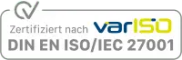 DIN EN ISO/IEC 27001 zertifiziert